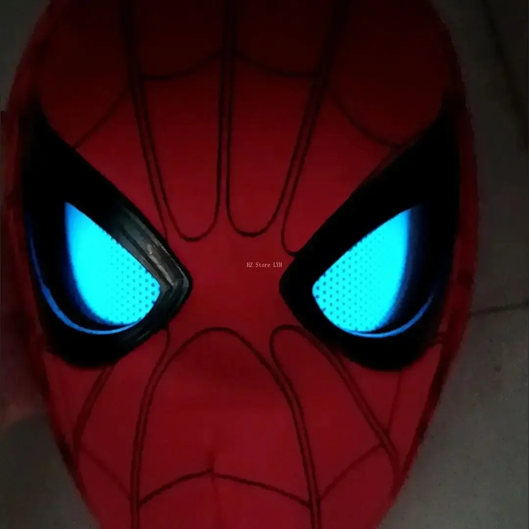 หน้ากากสไปเดอร์แมนของเล่น พร้อมดวงตาขยับได้และไฟ LED ควบคุมด้วยวงแหวน ของเล่นหน้ากากคอสเพลย์สไปเดอร์แมนสำหรับแฟนๆ ของขวัญวันเกิด