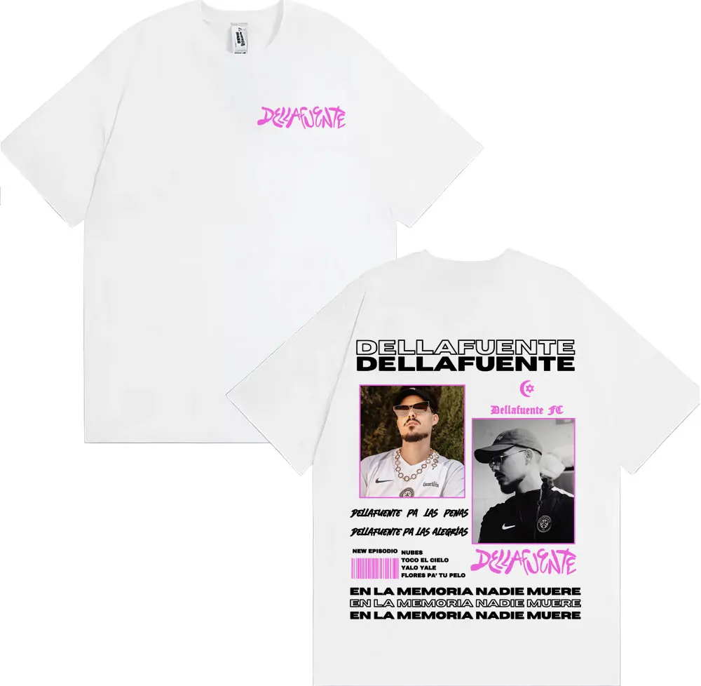 مغني الراب Dellafuente جولة غطاء الجرافيك تي شيرت الرجال النساء خمر موضة الهيب هوب الشارع تي شيرت عادية الراحة المتضخم تي شيرت #6