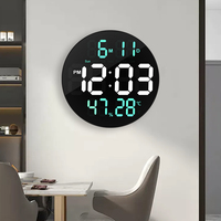 Room Renovation Project 10 Inch Round Electronic Wall Clock Digital Round Light Emitting Diode Round Wall Clock