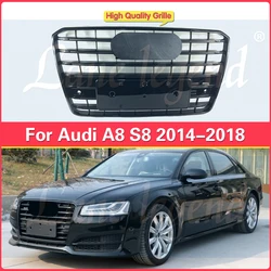Auto Voorbumper Grill Midden Grille Voor Audi A8/S8 2014 2015 2016 2017 2018 (Refit Voor Rs8 Stijl) Auto Voorbumper Grille Gereedschap