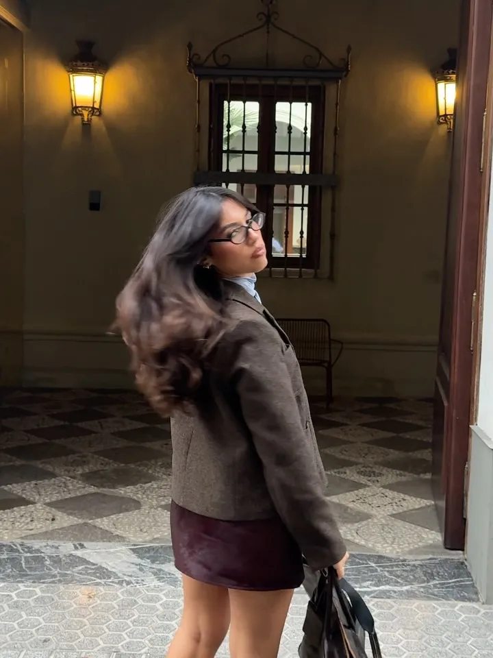 معطف نسائي أنيق من الصوف البني كاجوال بجيب طية صدر السترة فضفاض وصدر واحد سترة قصيرة للسيدات سترات مكتب للتنقل اليومي #6