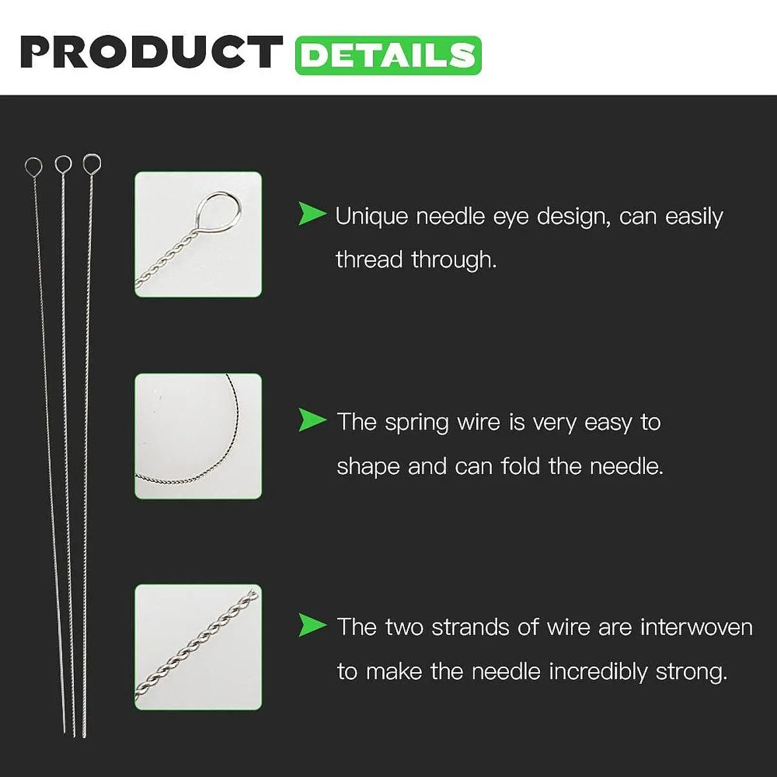 10x Beading Pin for Glass Seed Beads Bracelet Necklace Making Beading Tool