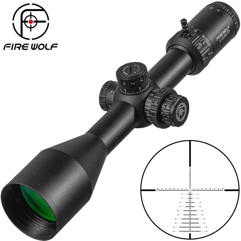 

FIRE WOLF 5-30X56 FFP First Focal Plane Scope Tactical Riflescope With Illumination For Long Range Shooting Hunting Fit .338