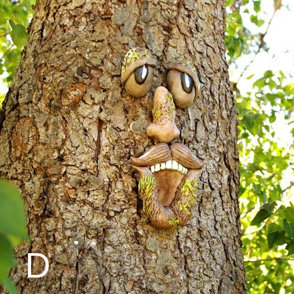 Bark-Glowing Tree Face Tree Monster Resina Estatueta, Criativo Decorativo, Páscoa ao ar livre