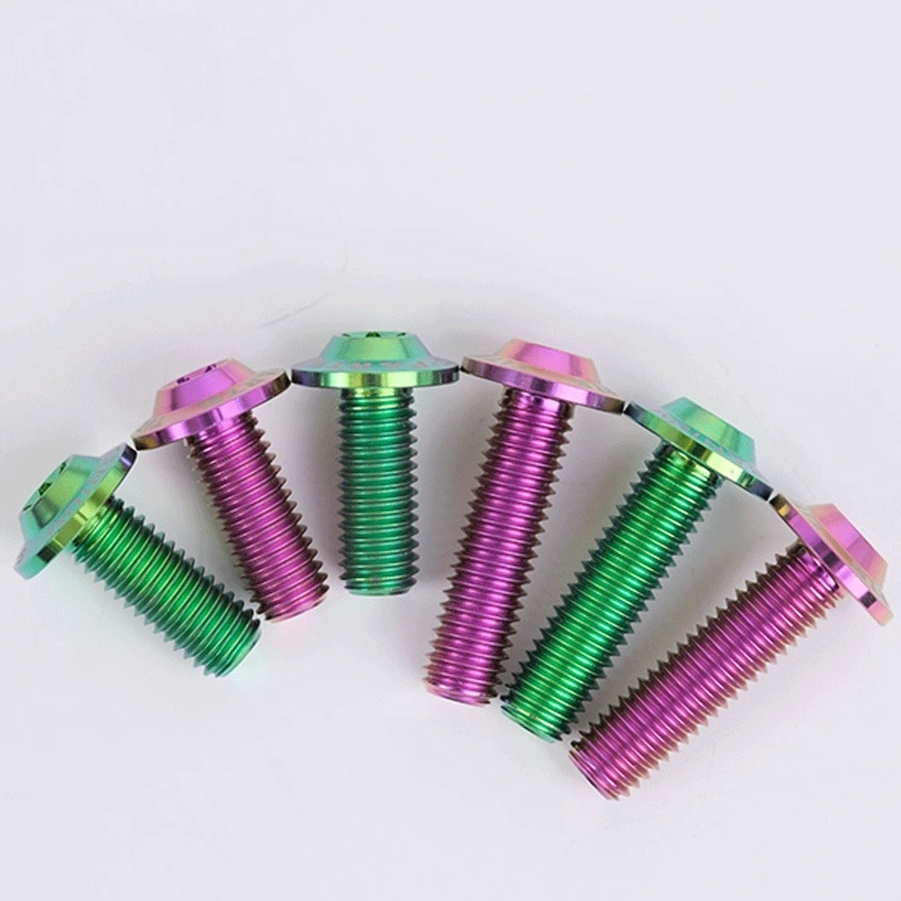 1 PC Bunte M4 X 8 10 12 14 16 18 20 25mm GR5 Titan Legierung A3 Pilz Kopf Flansch schraube Bolzen T20 Torx für Motorrad – Detail 4