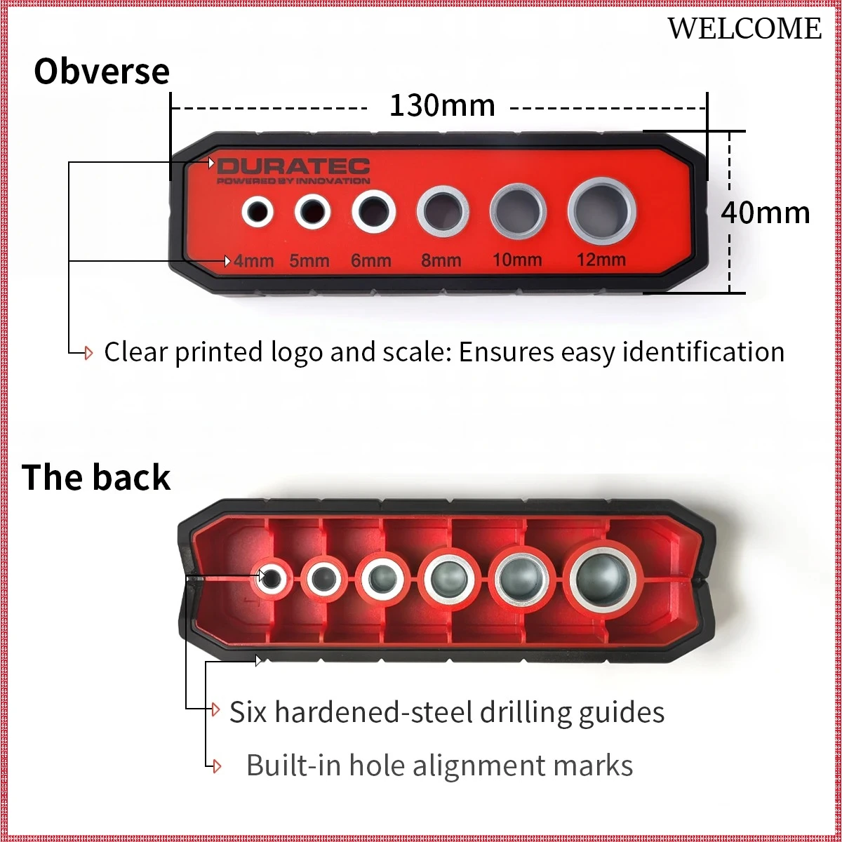 

4/5/6/8/10/12mm Woodworking Pocket Hole Jig Drill Non-Slip Guide Locator Dowel Vertical Punching Hole Self Centering Positioner