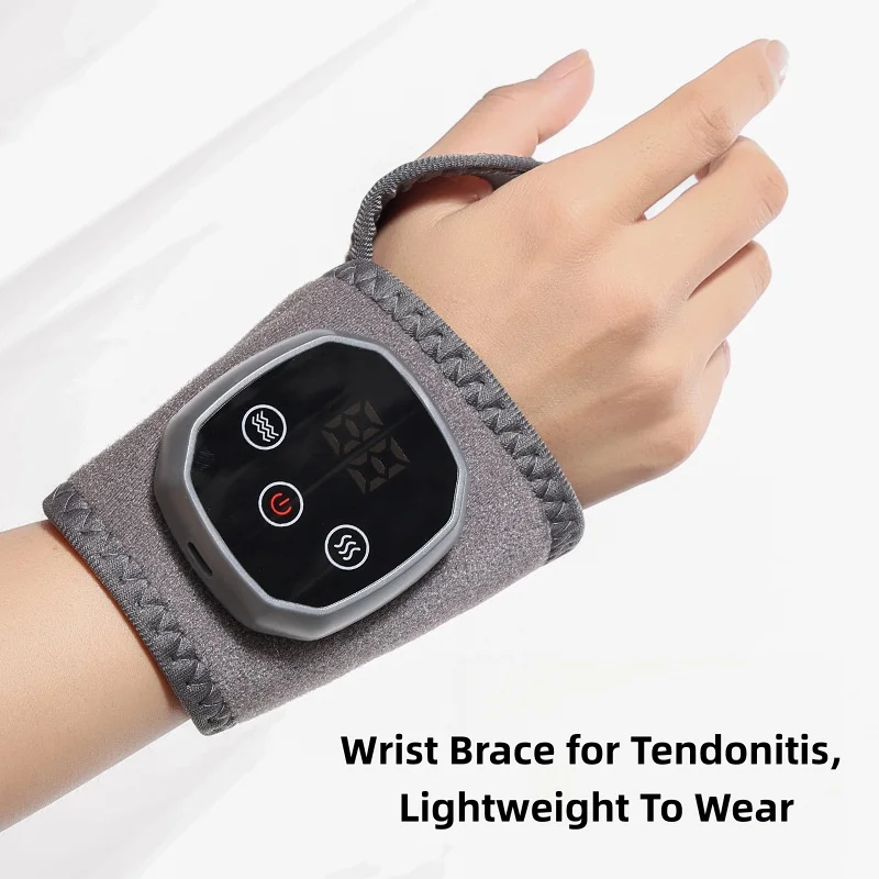 Heated Vibration Massage Bracelet 1100mAh Rechargeable Type‑C Heating Massager for Wrist Ankle Joint Pain Relief
