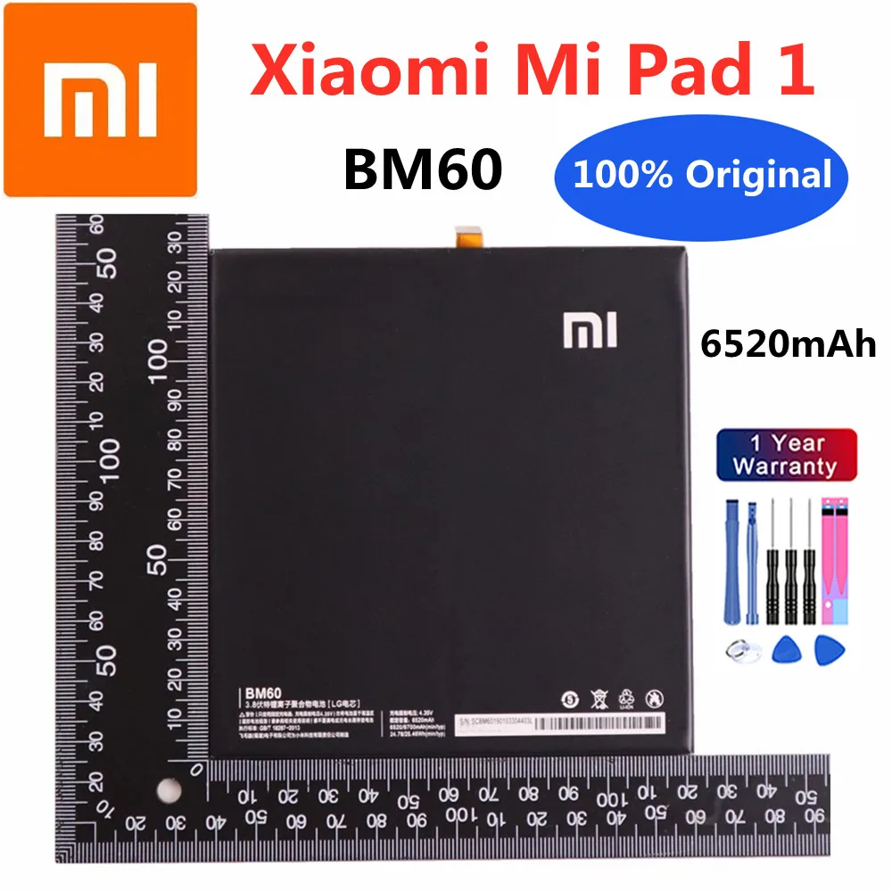 100% Original Xiao mi BM60 Phone Battery For Xiaomi Pad 1 Tablet Pad1 MiPad1 6520mAh High Capacity Batteries Bateria + Tools