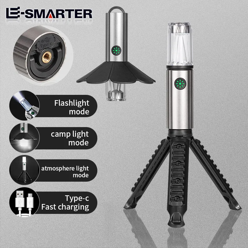 

Rechargeable LED Camping Flashlight Emergency Portable Outdoor Tent Light Hand Lamp