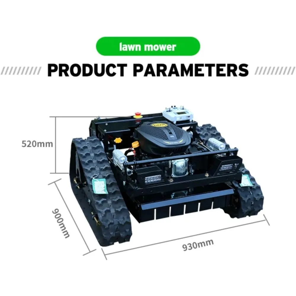 Custom Engine All Terrain Remote Control Lawn Mower Agriculture Rubber Track Remote