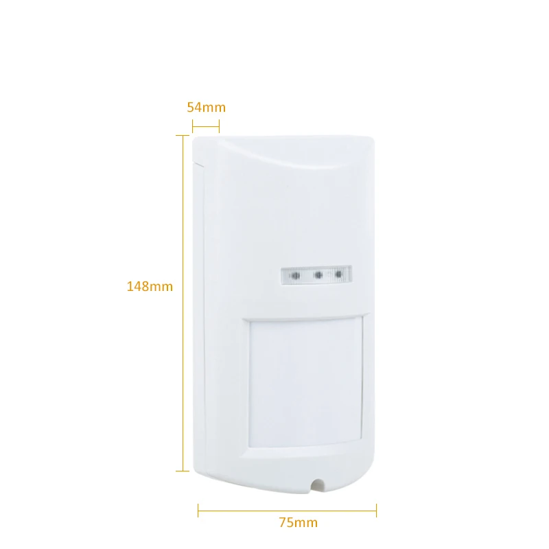 Outdoor Wire PIR Microwave Motion Detector Pet Immune 20KG 12M 100 Degrees Detection with Wide Angle Lens for Security Protect