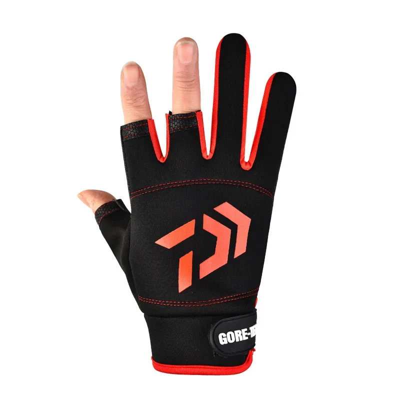 Guanti da pesca da uomo Guanti protettivi da pesca antiscivolo per esterni Guanti mezze dita sportivi con taglio a tre dita Pesca impermeabile