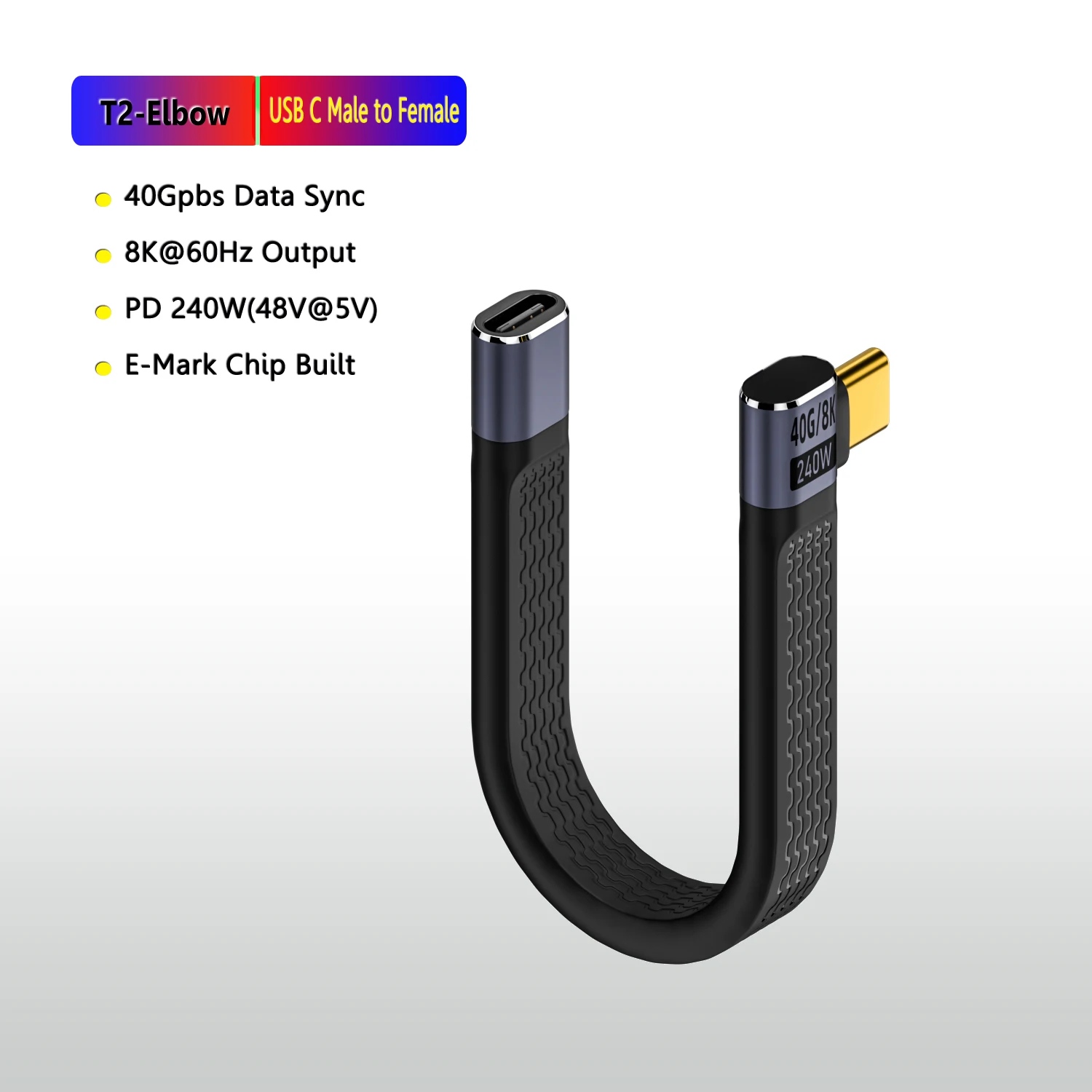 MCGILLON Ellbogen USB 3. 0 Gen3 40 Gbit/s FPC-Kabel PD 4,0 W 5a Schnell ladung Typ C zu Typ C Kabel Thunderbolt 4 8k @ 60Hz Kabel USB C Datenkabel 10