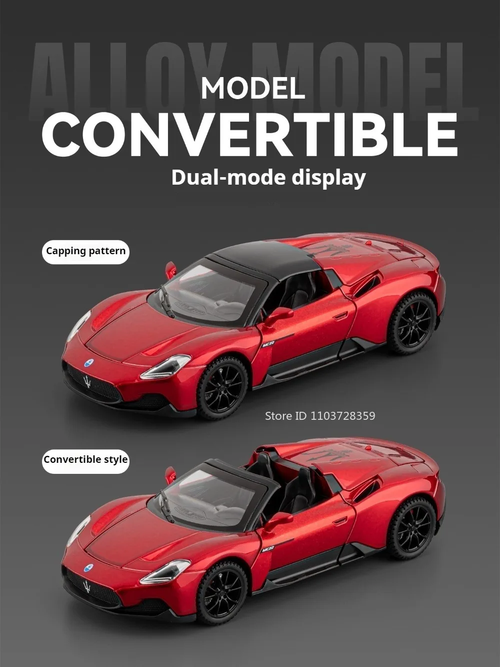 Sportwagen im Maßstab 1:32 Modell MC20 Tomahawk SRT Spielzeug Legierung Druckguss Sound Licht Türen geöffnet zurückziehen Ornament Supercars für Kinder – Detail 4