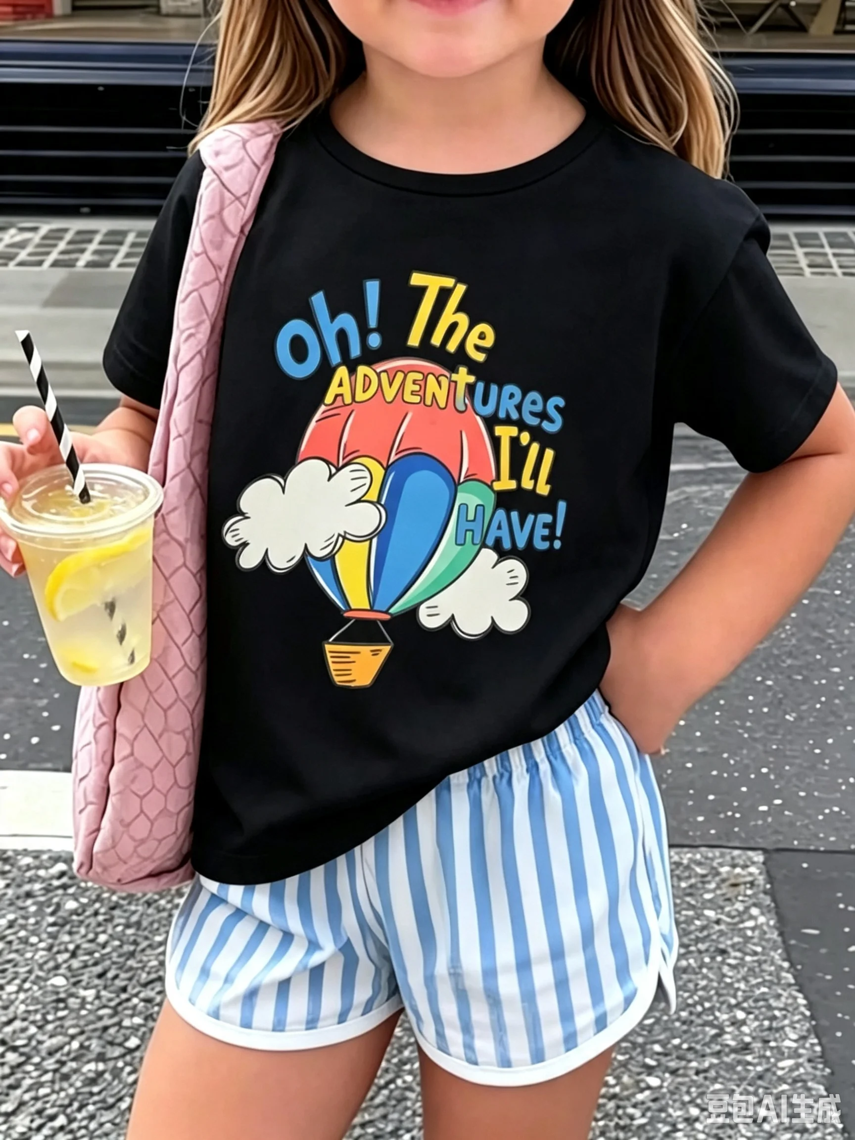 [Cotton T-Shirt]Tween Girl One-Piece Printed Pullover Short-Sleeve T-Shirt, Suitable For Students And Young Children, Summer Outfit Tops For Kids