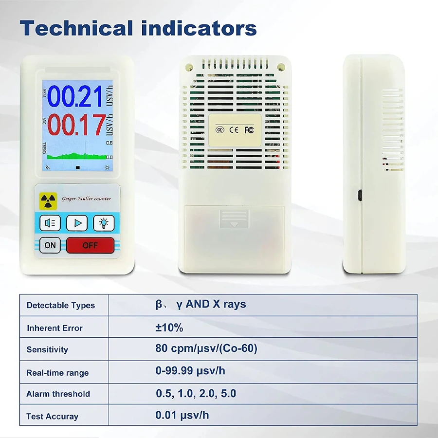 BR-6 pendeteksi radiasi nuklir Geiger pendeteksi Personal Dosimeter sinar X Beta Gamma alat penguji radioaktif LCD alat marmer