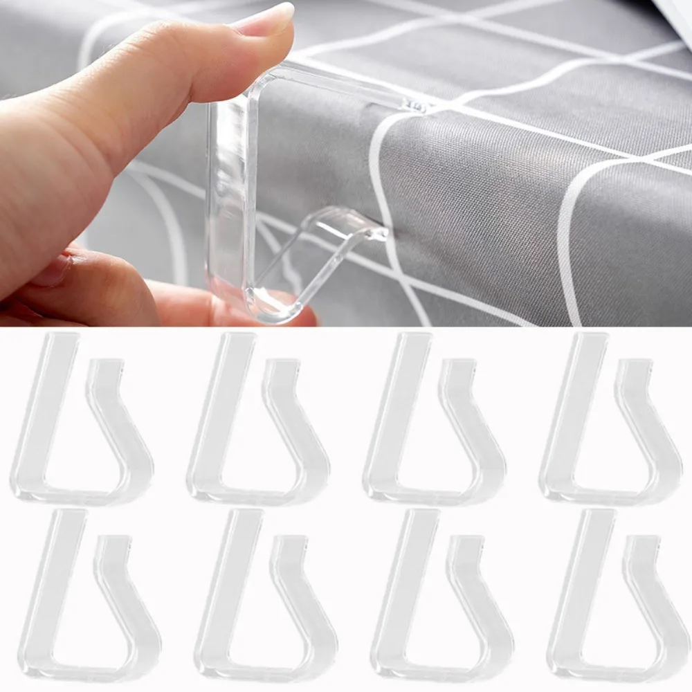 1Pc Transparent Tablecloth Clips Invisible Anti-Slip Plastic Fixed Clips Household Table Cloth Holder Stopper for Dining Table