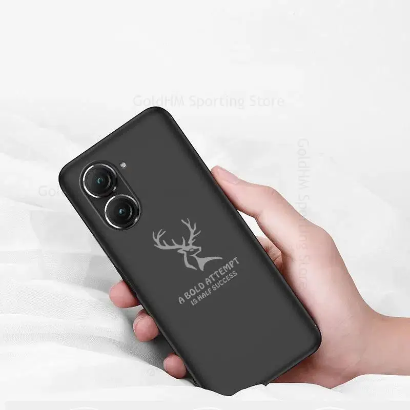 Funda For Asus Zenfone 9 9Z Soft Silicone Matte Phone Case For Asus Zenfone 8 Flip Cartoon Elk Deer Head Ultra Slim Phone Cover
