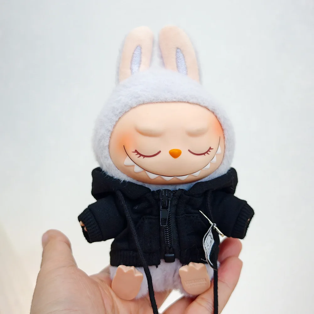 Zestaw ubranek dla lalek Labubu V1 V2 V3, 15/17 cm, modna bluza z kapturem i spodnie, koreański styl idolowy, akcesoria do samodzielnego wykonania ubranek dla lalek, zabawka na prezent.