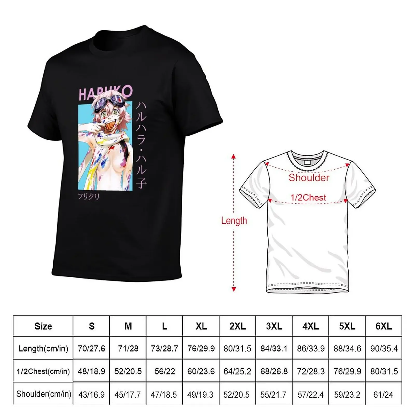 Haruko Haruhara FLCL Card Anime T-Shirt quick drying baggy shirts plain summer top Short sleeve tee men