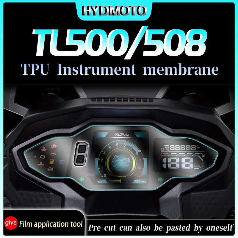 For SYM TL500/508 instrument film code table TPU transparent protection film smoked black light film waterproof modification