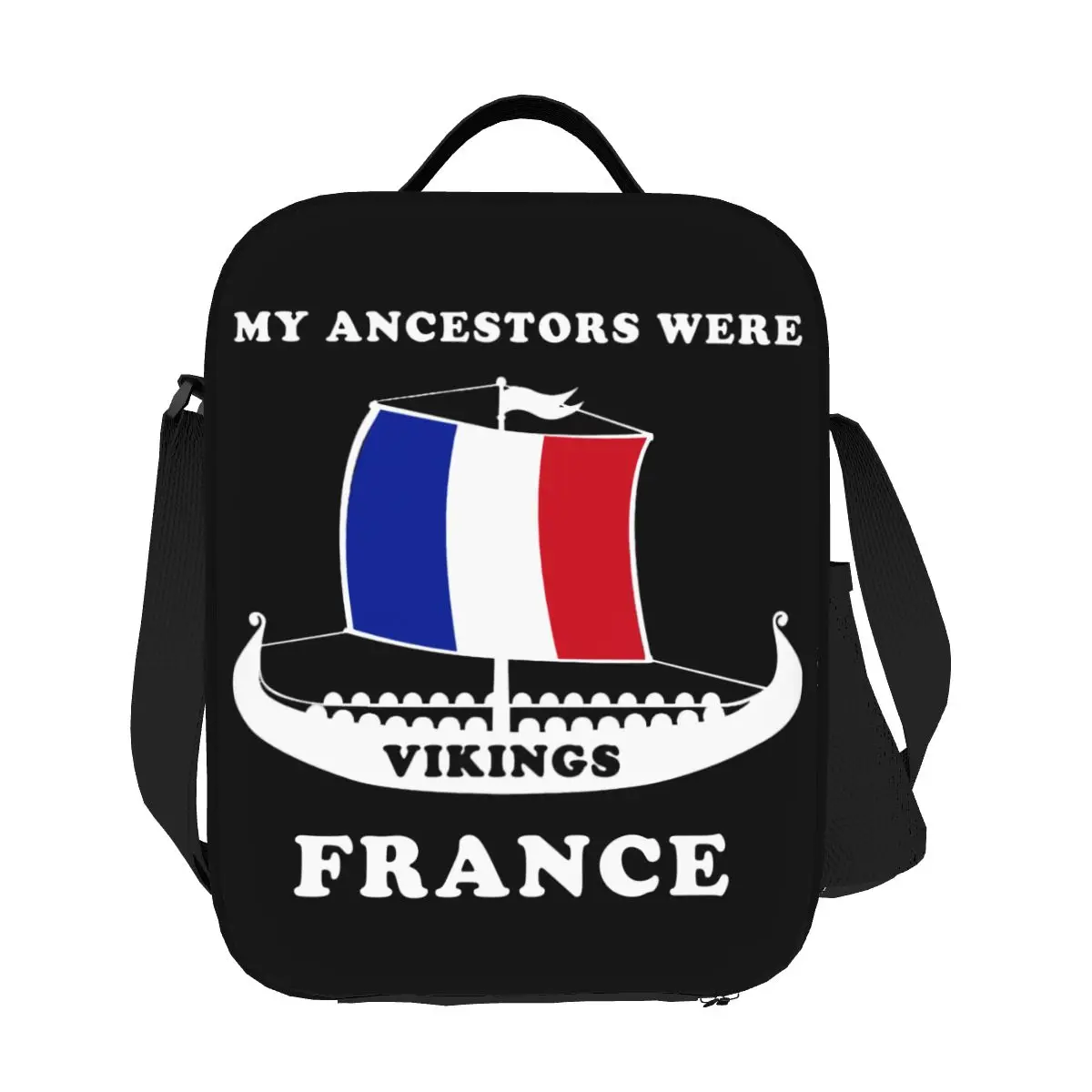 My Ancestors Were Vikings France Insulated Lunch Bag for Women French Flag Cooler Thermal Bento Box Beach Camping Travel