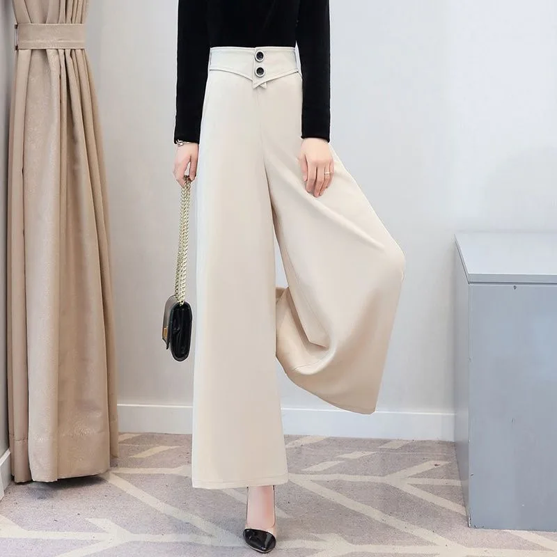 Office Lady Fashion Black Oversize Suit Pants Spring Autumn Big Size Elastic High Waist Women Korean Streetwear Casual Trousers