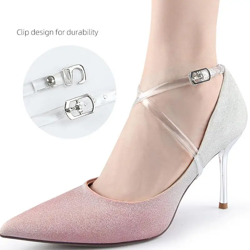 Clear Strap Heels Shoe Straps Transparent Shoelace With Elegant Design Stable Secure Shoe Straps For Loose Shoes Classic Pointed