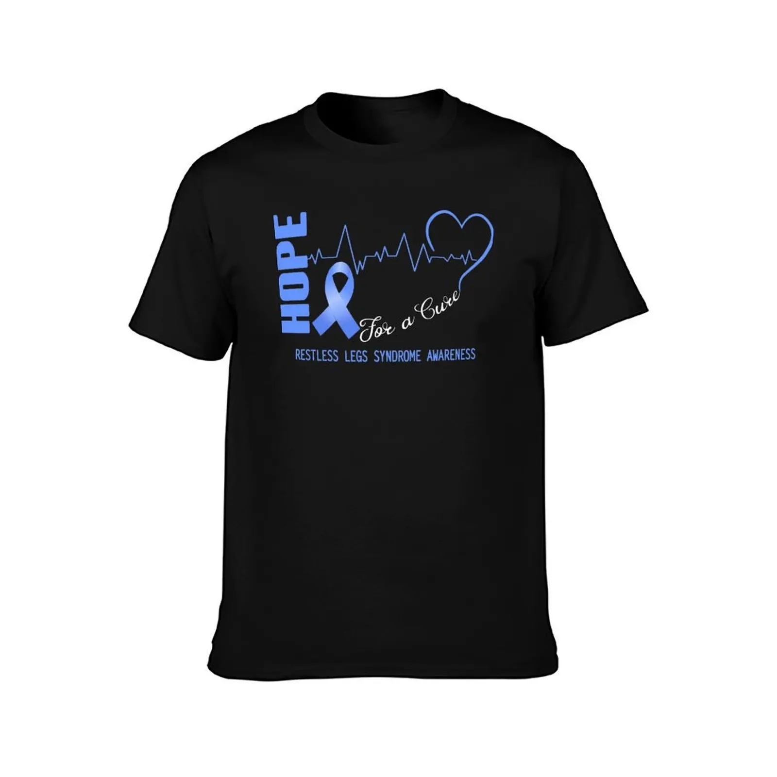 Hope For A Cure Restless Legs Syndrome Awareness T-Shirt Casual Basic Short Sleeve T-Shirt