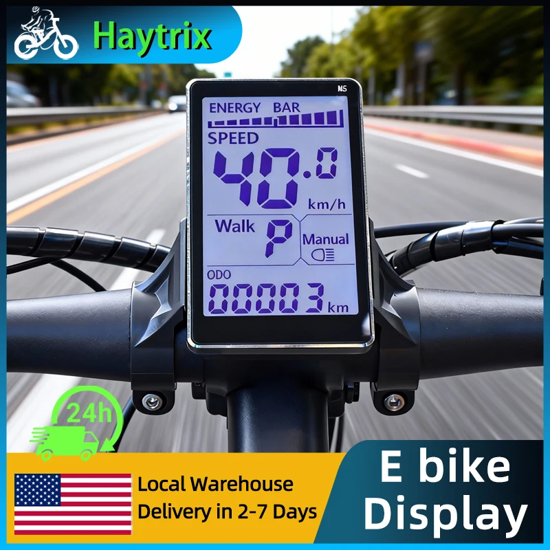 

[Haytrix-US] Scooter Parts Electric Bike Display Cycling Accessories Bicycle Display Lcd Screen Bike Bicycle Speedometer