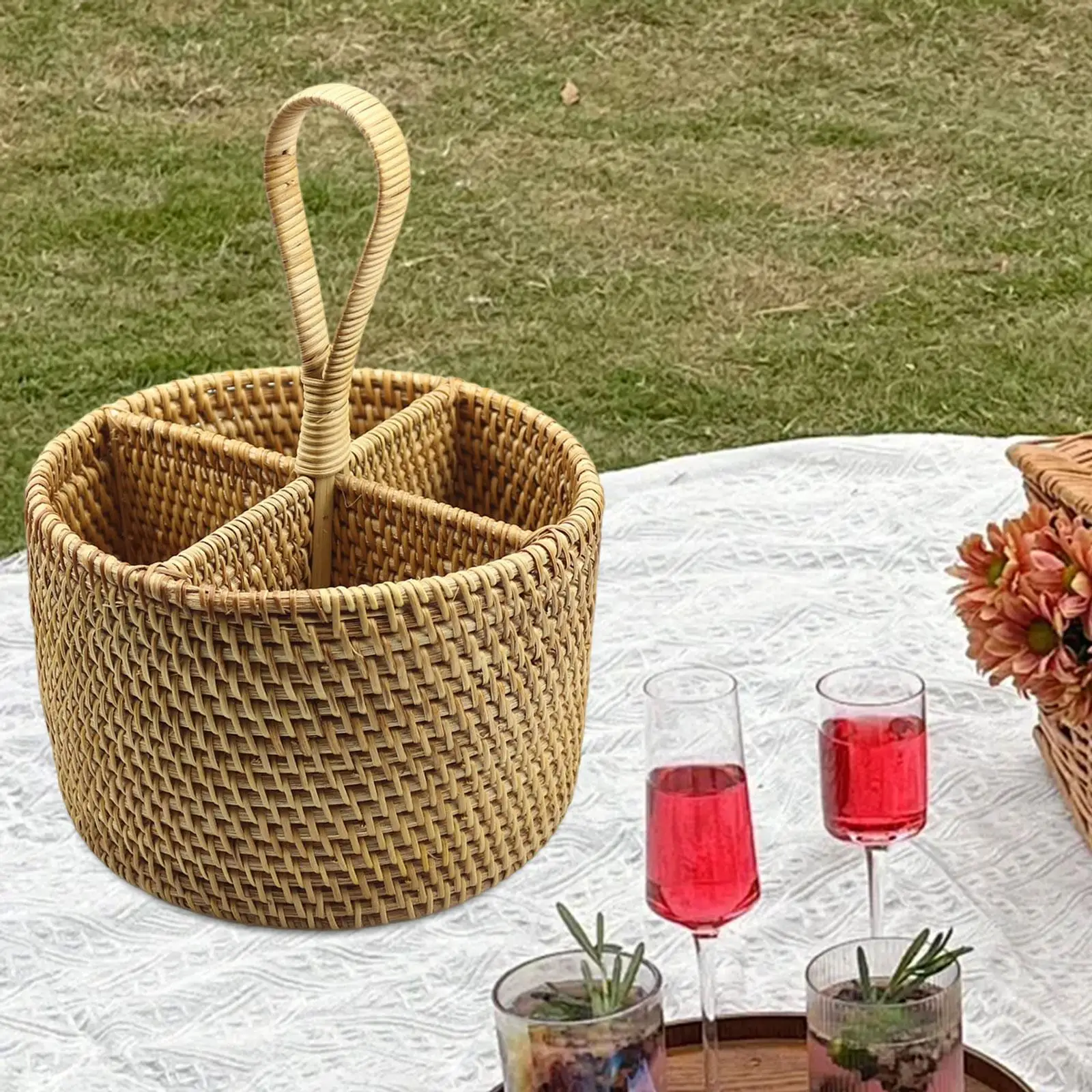 

Utensil Holder Basket Handmade Woven for Restaurant Countertop Dining Table