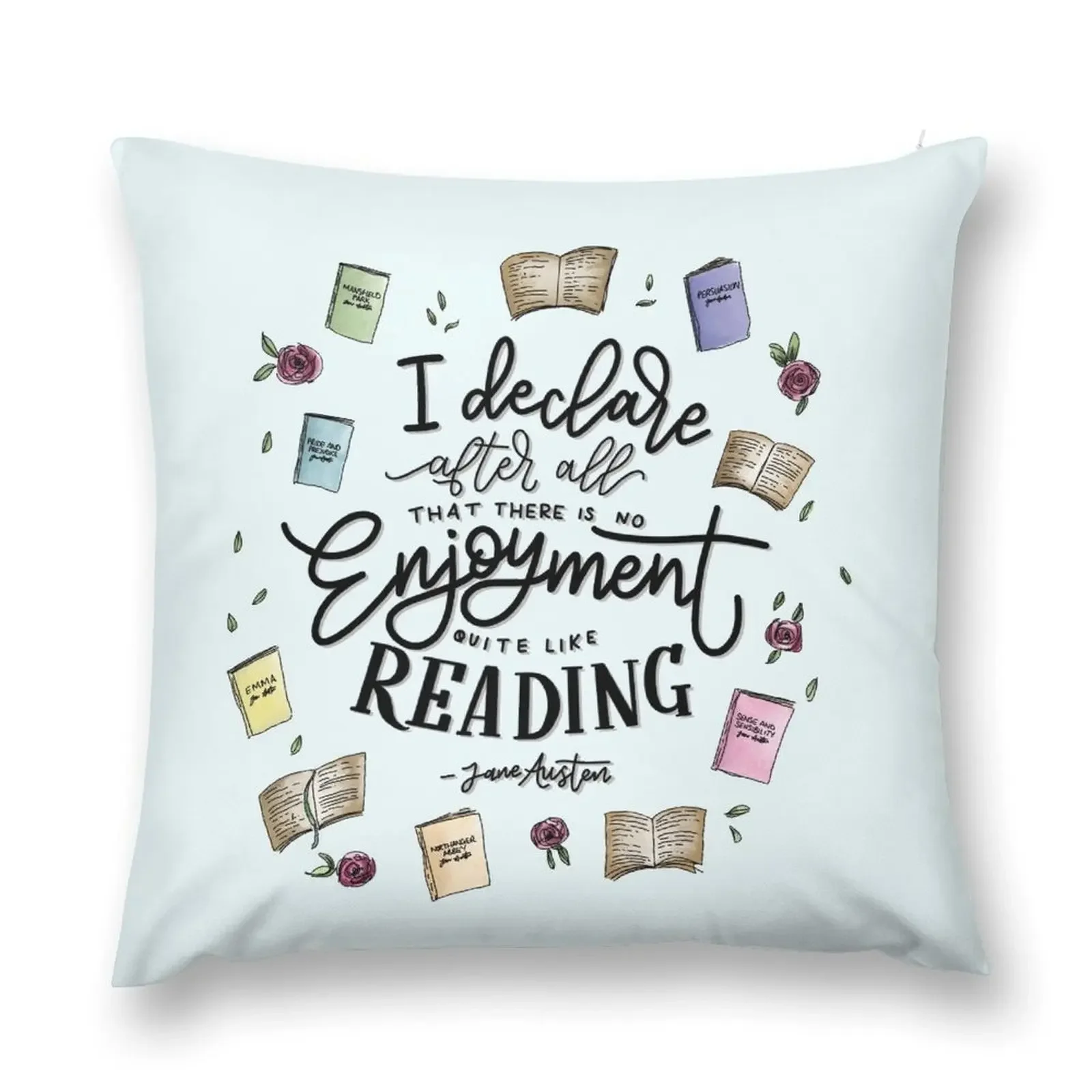 No Enjoyment Like Reading Throw Pillow Plaid Sofa Decorative pillowcase pillow