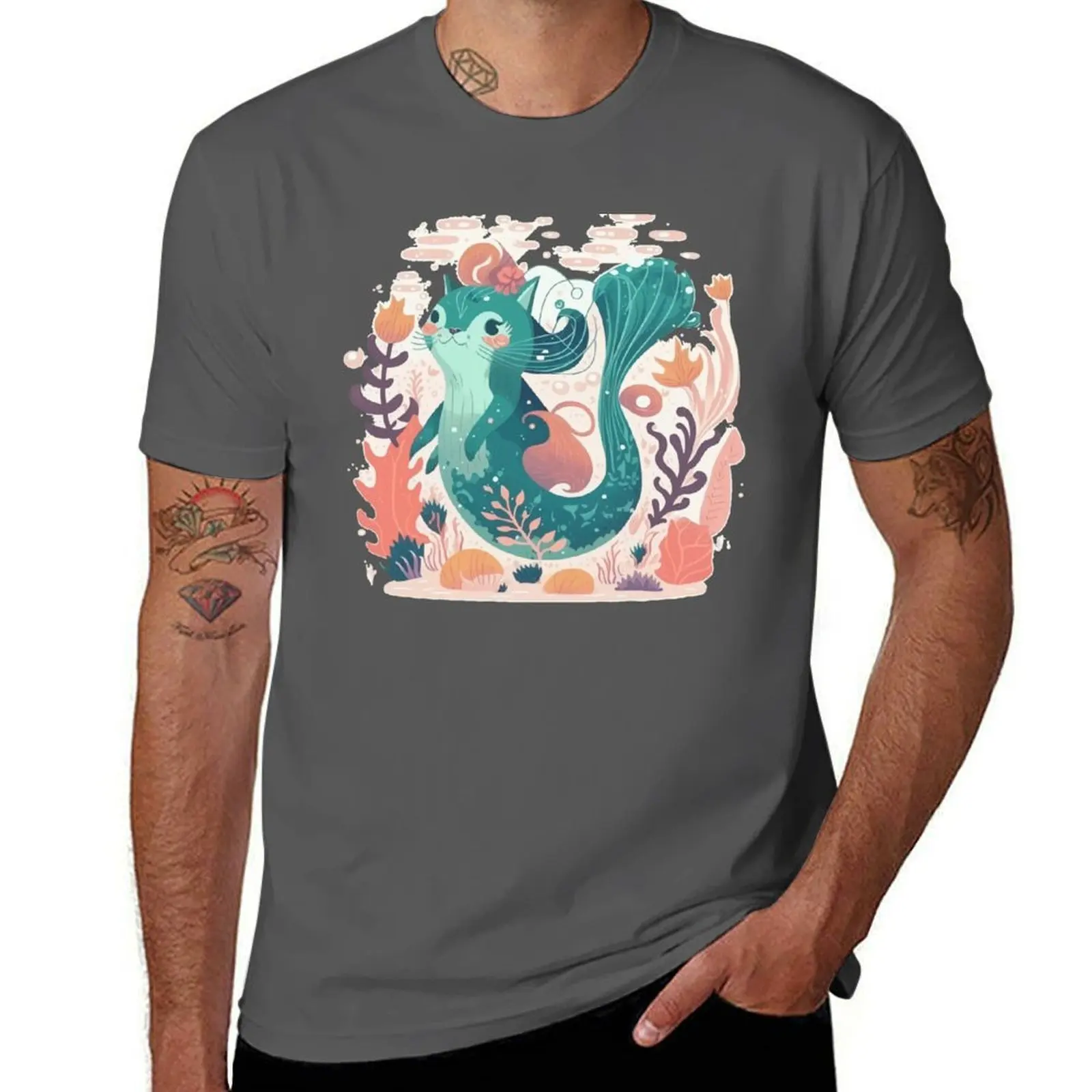 

PurrMaid Design Cat Mermaid design Purrmaid T-Shirt t shirt man plain funny t shirts man cotton t shirts man 100% T-Shirt