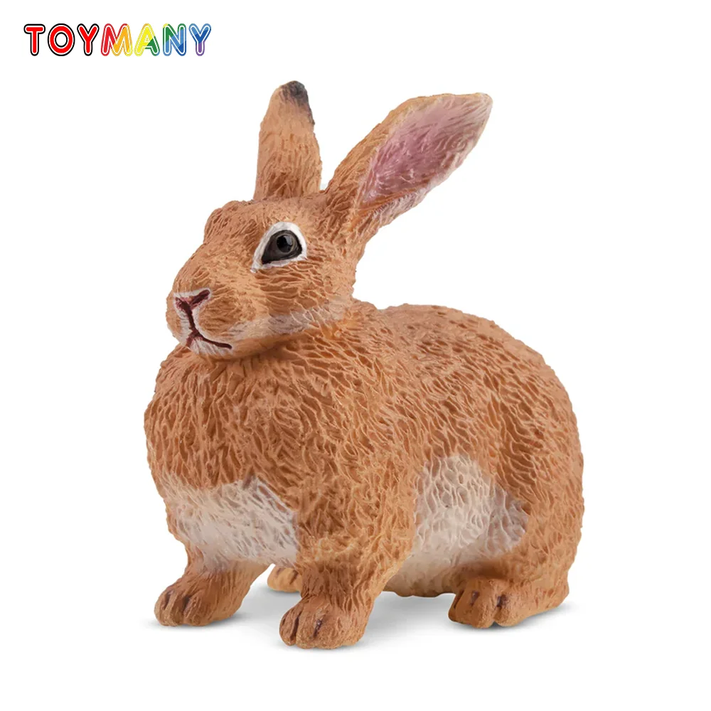 Toymany Simulation  Flemish Giant Rabbit Wildlife Animal Model Toy Mini Figures Dolls Action Figurines Toys Children Gift