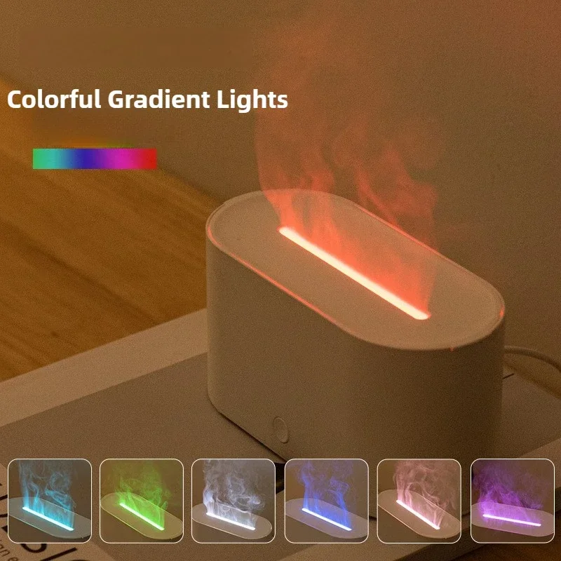 Aroma Diffuser Air USB Bedroom Desktop Coloful Atmosphere Lights Humidifier Ultrasonic Essential Oil Flame Lamp Difusor