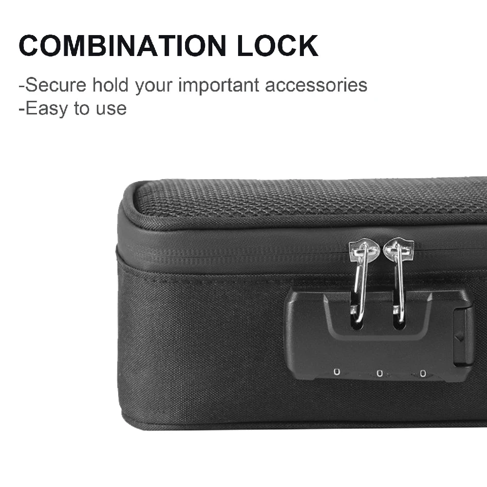 RGGMQQ 1PCS Activated Carbon Fiber Smell Proof Bag With Code Lock, Odorless Portable Storage Case, Travel Home Gift for Men Wome
