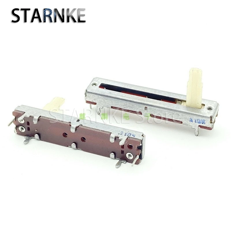 2PCS 45mm A10K 3-Pin Single Straight Slide potentiometer Power Amplifier Mixer Sound And Light Adjustment Fader Stroke 30mm
