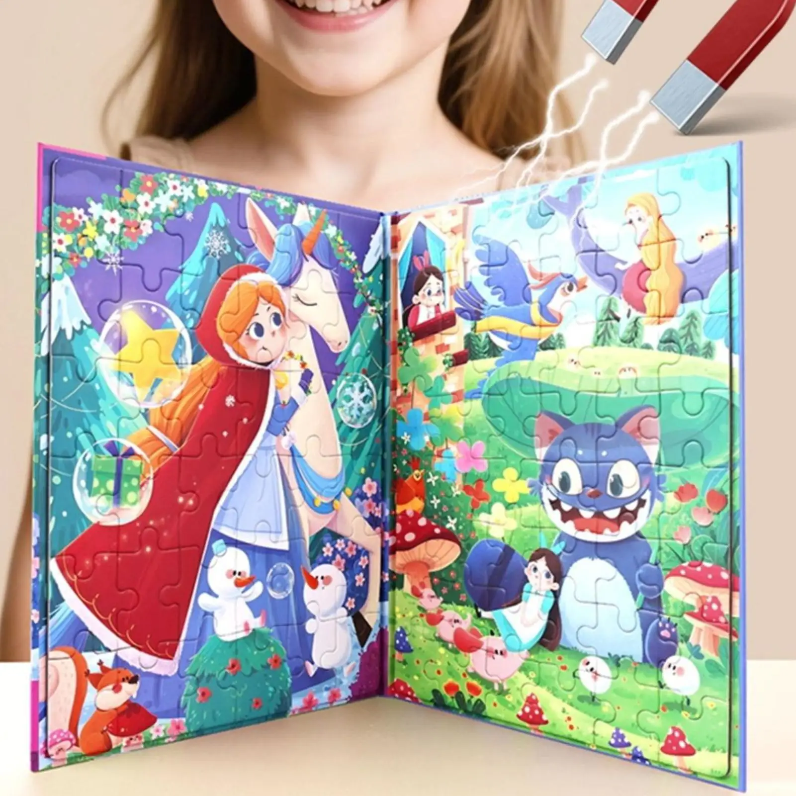 Quebra-cabeça magnético de viagem, brinquedos educativos, livro, atividades, jogos para crianças, meninos, meninas, viagem, carro, aprendizagem