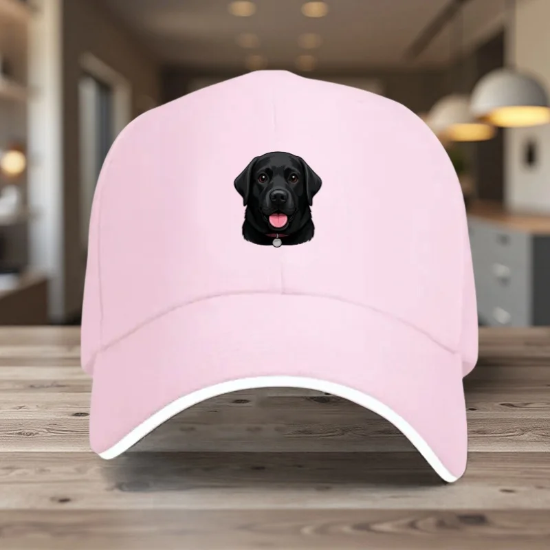 Black Labrador Dog Portrait Baseball Cap Polyester Adult Outdoor Sports Adjustable Cap