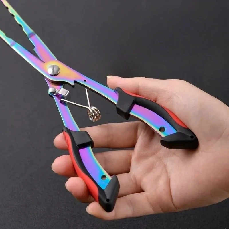 1Pc Portable Split Ring Opener Multi-functional Fishing Pliers Anti-Slip Stainless Steel Fishing Line Cutter Tied Hooks Pliers