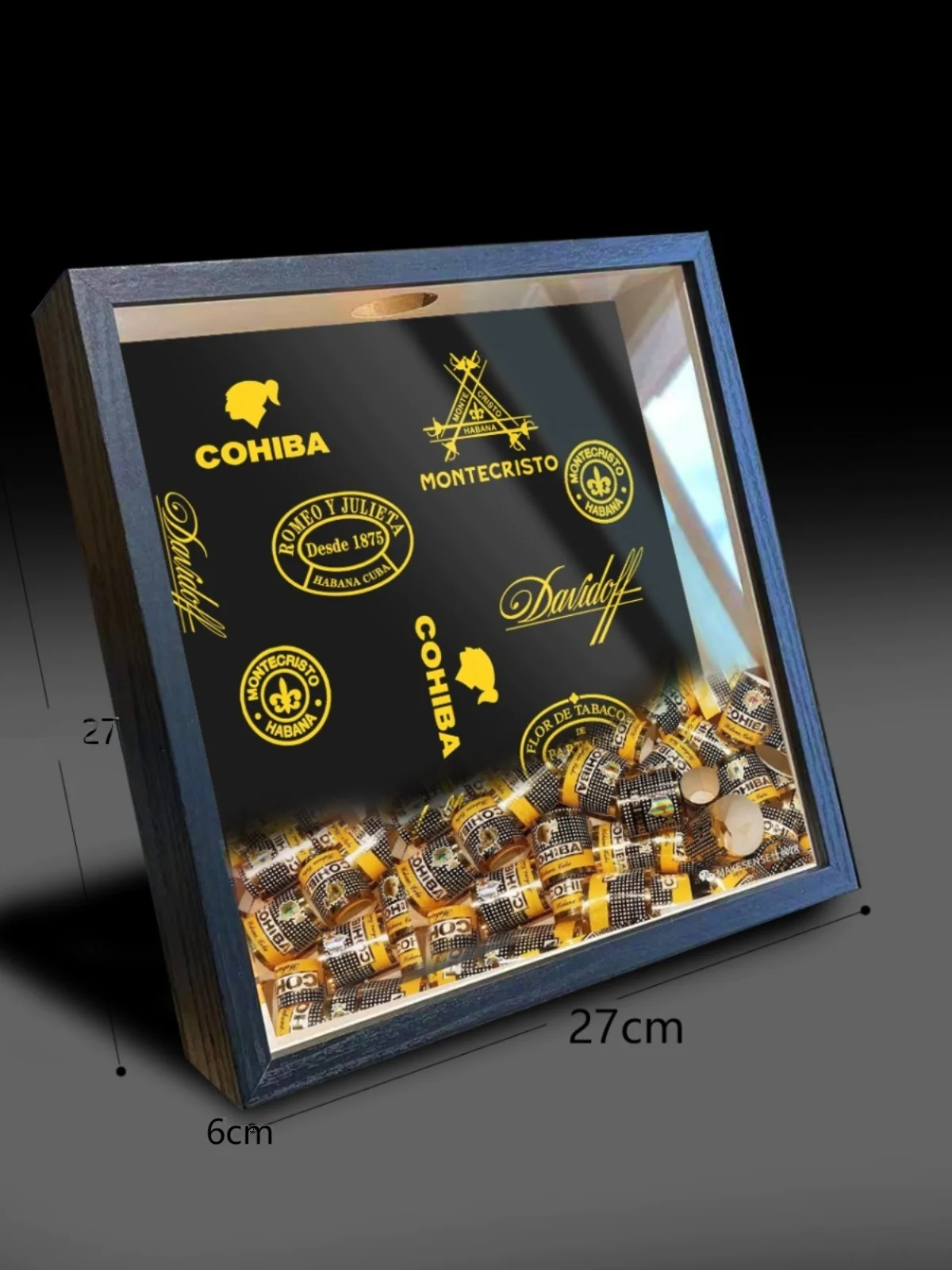 

2026 Cigar Label Storage Cigar Band Box Cigar Jar Commemorative Glass Jar Cigar Holder Stainless Steel Home Decor Accessories