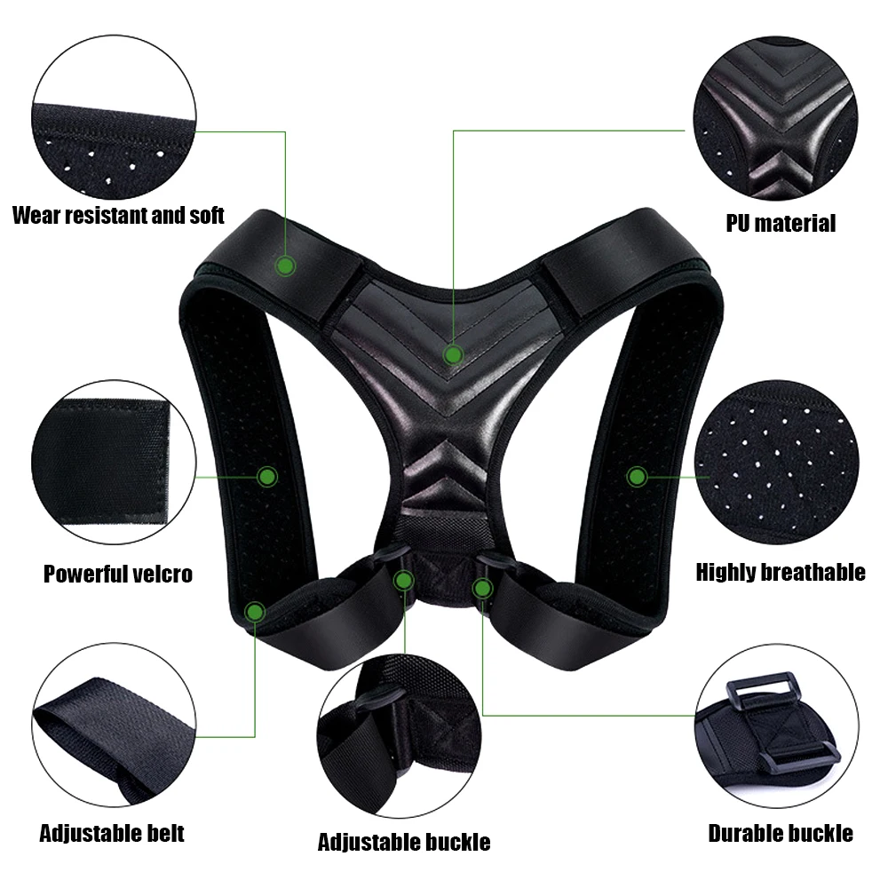 Adjustable Back Posture Corrector Invisible Anti-hunchback Shoulder Neck Clavicle Fixation Correction Belt for Student and Adult