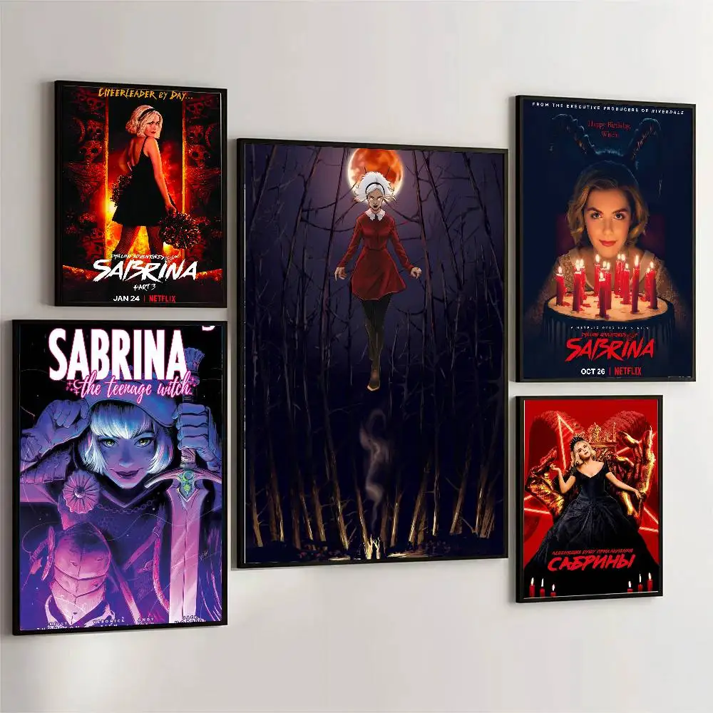 Chilling Adventures Of S-Sabrina Tv Poster Art Sticky Wall Waterproof Home Living Room Bedroom Bar Aesthetic Decoration