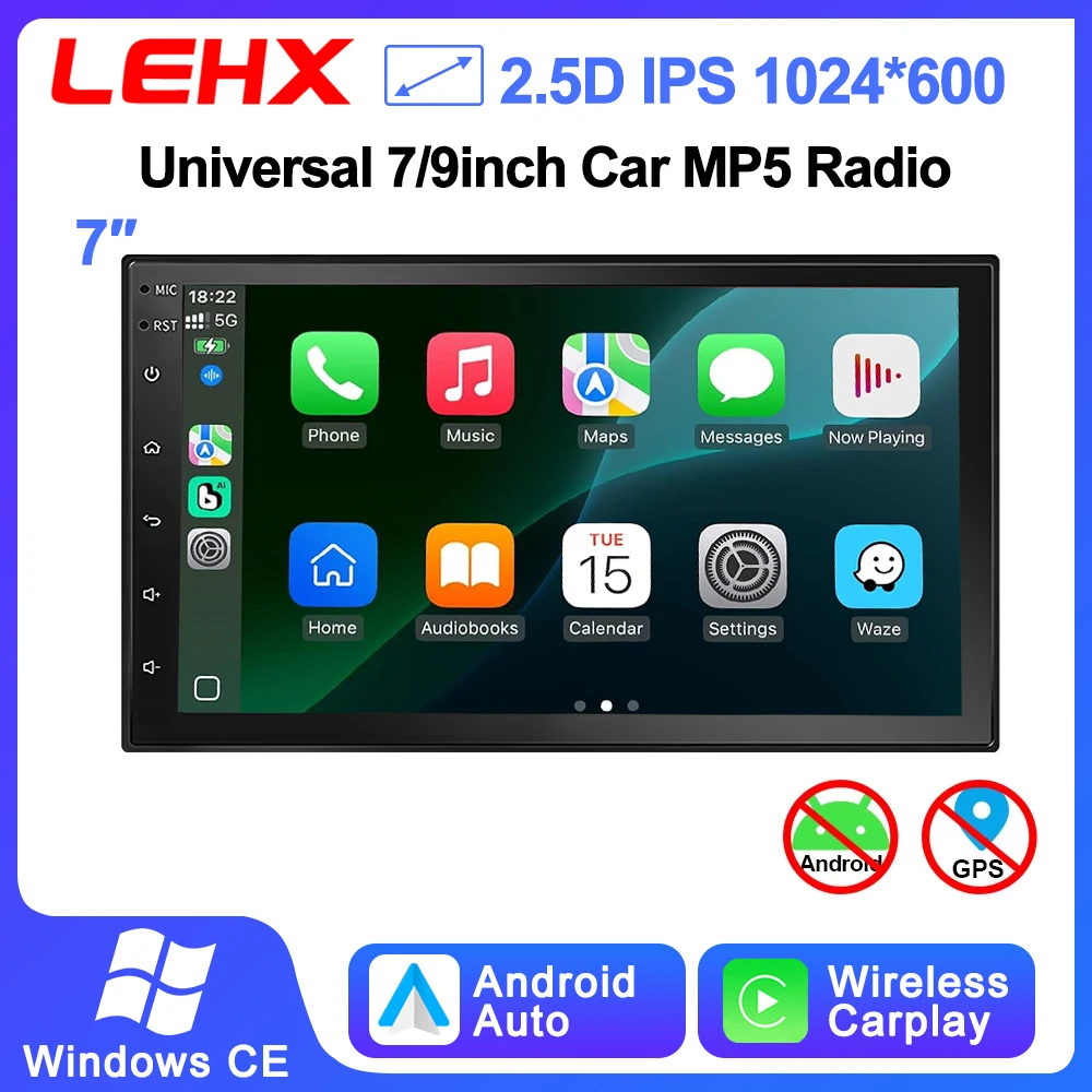 Radio de coche LEHX de 7 pulgadas con sistema Linux, estéreo, CarPlay inalámbrico, Android Auto, multimedia, MP5, video, 2DIN, unidad principal universal para coche.