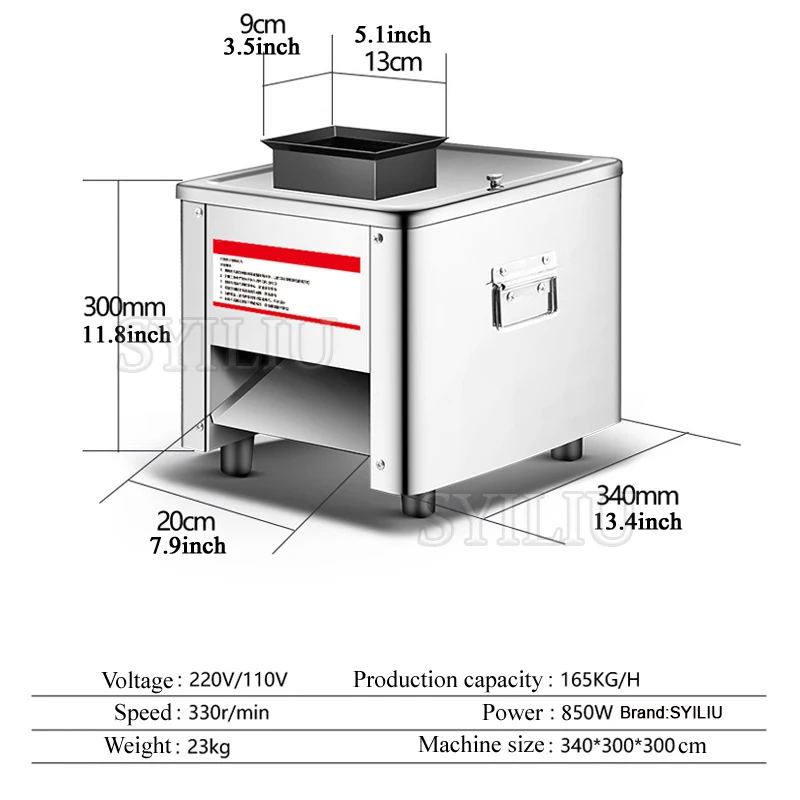 Multi-function Electric Fresh Meat Slicer Shredder Stainless Steel Heavy Duty Commercial Meat Processing Machine Brand New