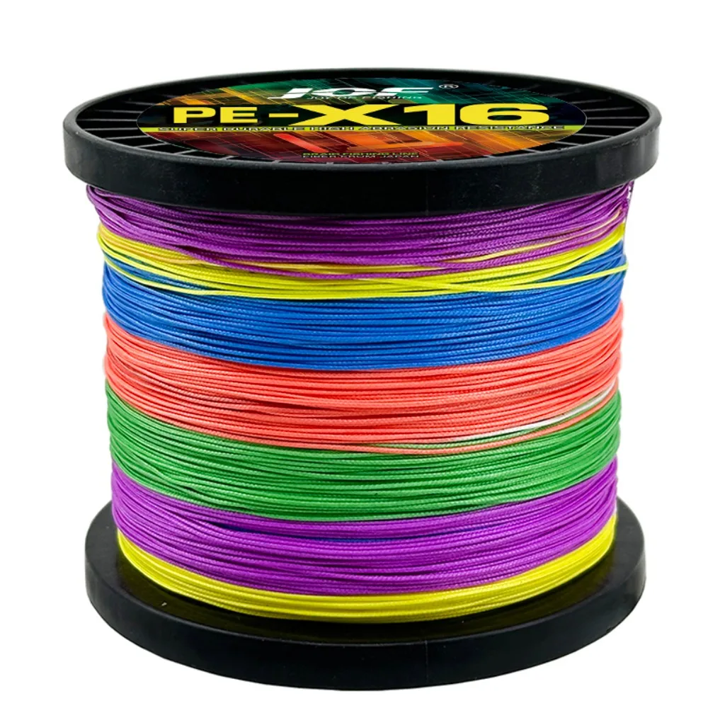 JOF 16X Braided Fishing Line 300/500/1000M 16 Strands Hollow Core Multifilament PE Line Saltwater Fishing Tool Power 25-200LB