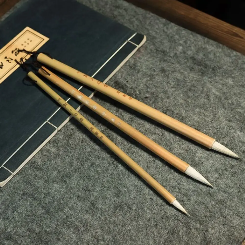 

Traditional Chinese Calligraphy Brush Oil Watercolor Wolf Hair Scriptures Writing Brush Bamboo Oil Painting Art Paint Brush