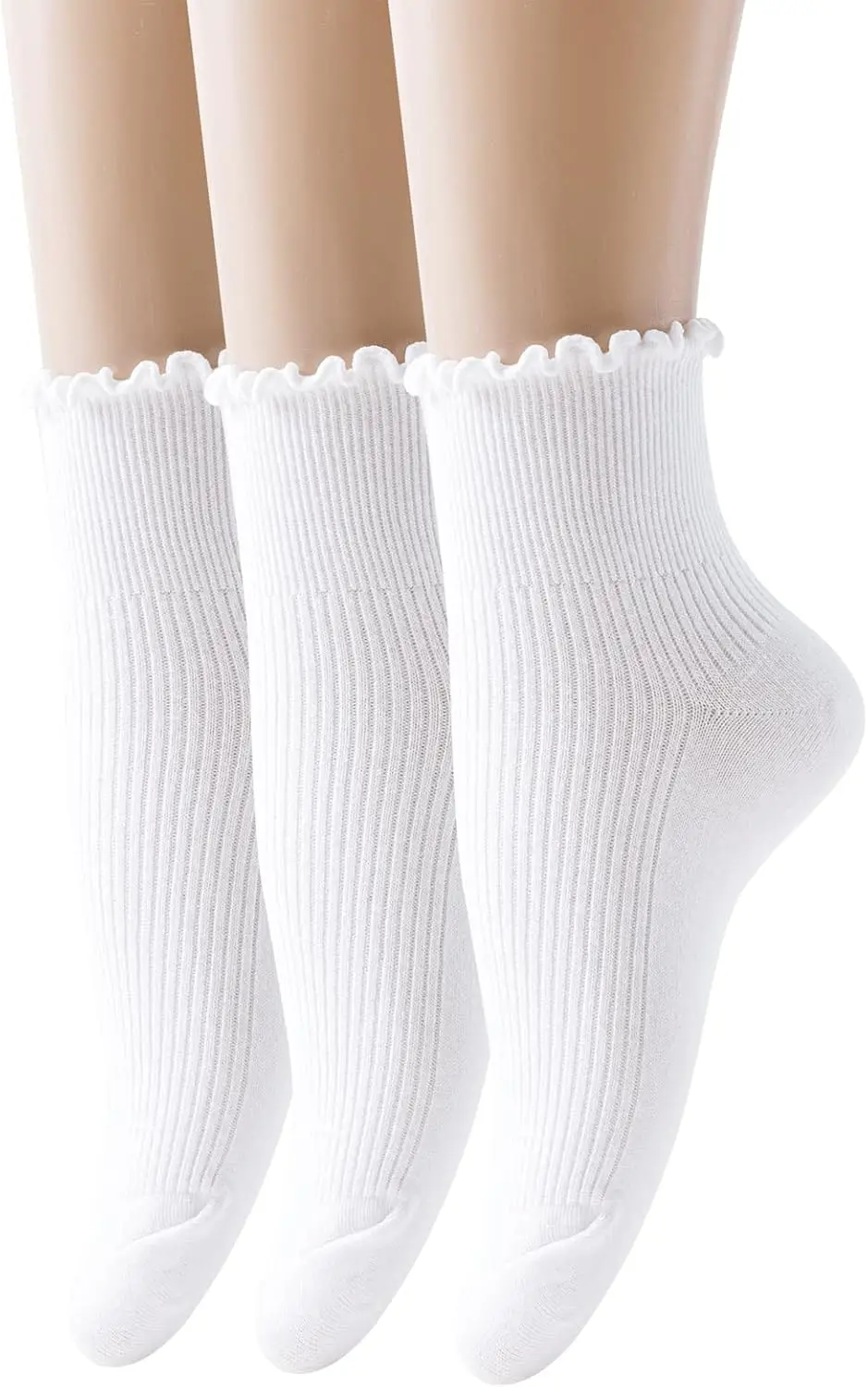 

Women Socks, Women Ankle Socks, Lovely double needle solid color Lace edge relent lady socks