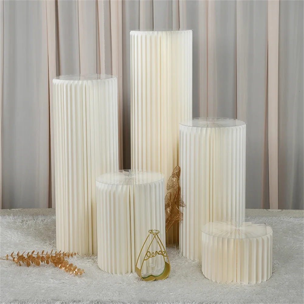 Folding Paper Roman Column Ornaments Party Wedding DIY Decoration  Dessert Cake Table Stand Columns  Decoration Display Stand