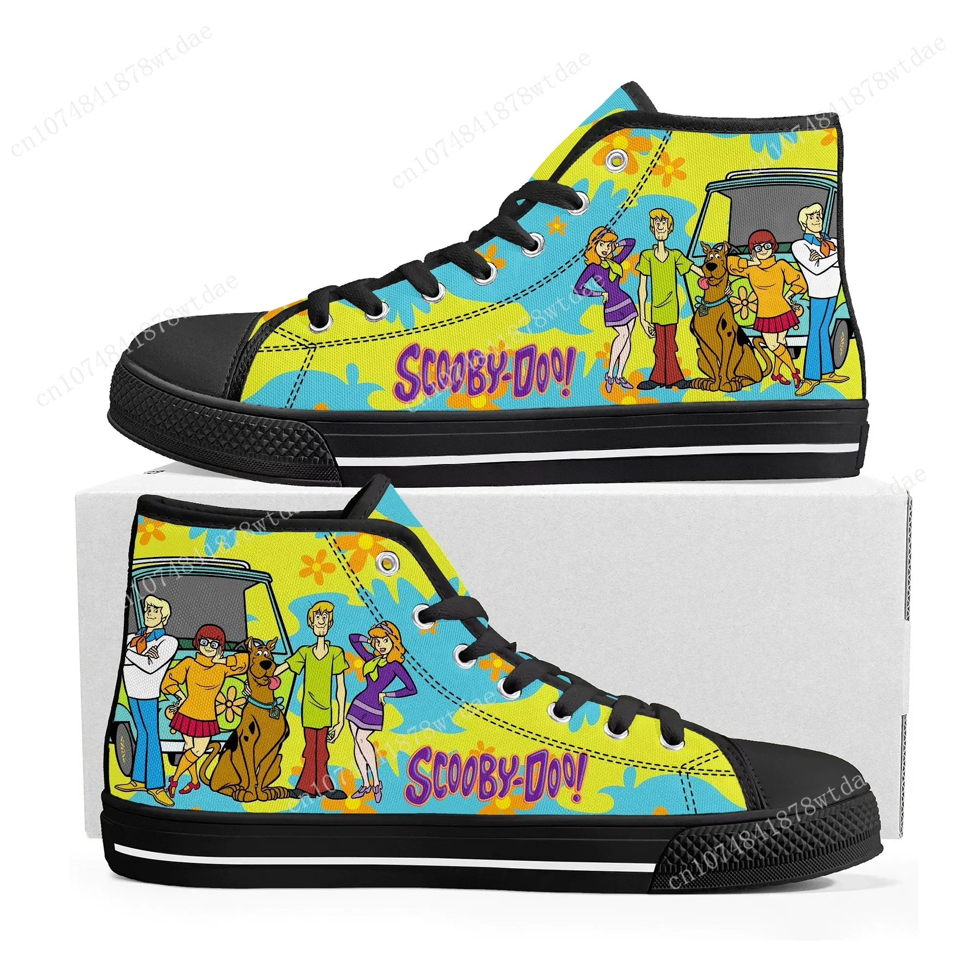 Cheech And Chong With S-Scoobys Smoke High Top Sneakers Mens Womens Teenager High Quality Canvas Sneaker Casual Custom Made Shoe